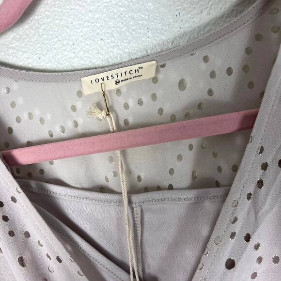 It’s All Love Chiffon Maxi Dress Medium – Boho Resort Laser-Cut Metallic Detail - Picture 3 of 12